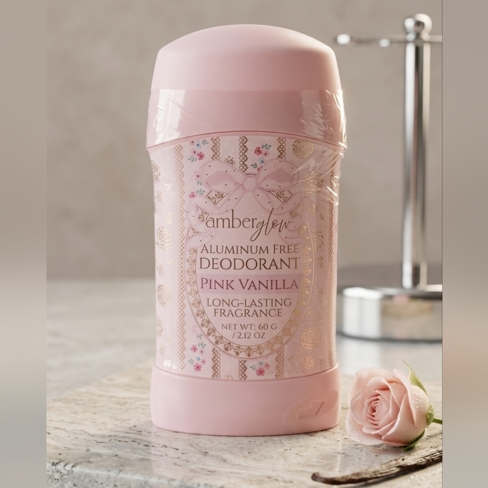 Amberglow Pink Vanilla Aluminum Free Deodorant Girly New